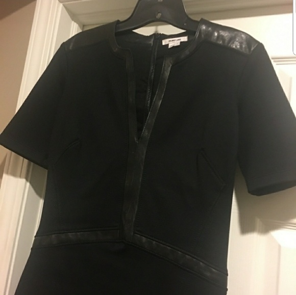 Helmut Lang black dress with leather trim. - Picture 7 of 7